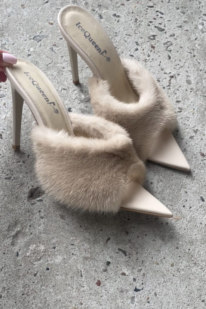 Mink Heeled Mules
